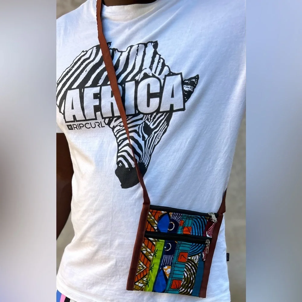 NW 💯 Cotton Patch Vlisco Fabric Crossbody Purse Sz 6”x6”